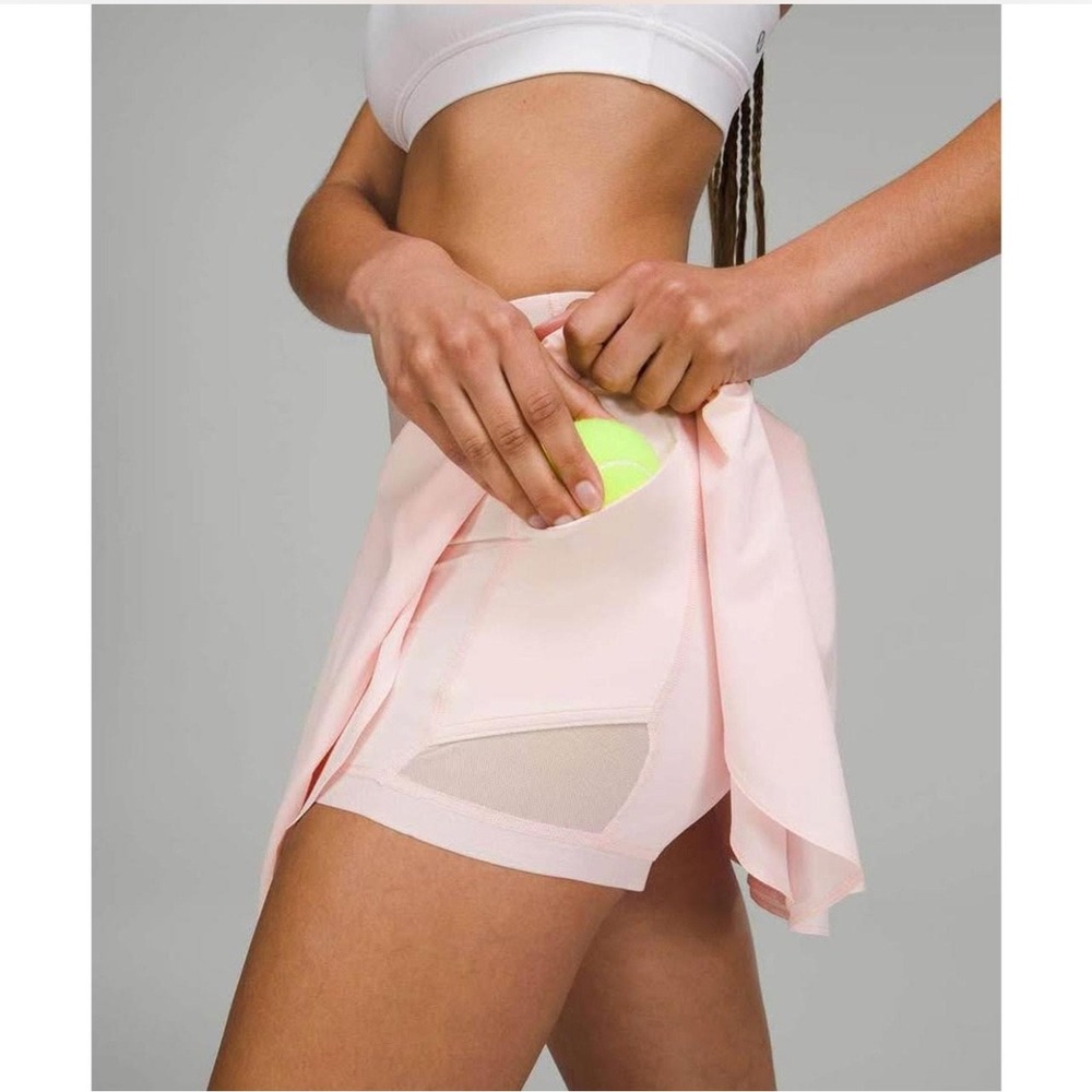 RARE Lululemon Court‎ Rival High Rise Skort Skirt Strawberry Pink Milkshake sz 4 - Picture 6 of 13